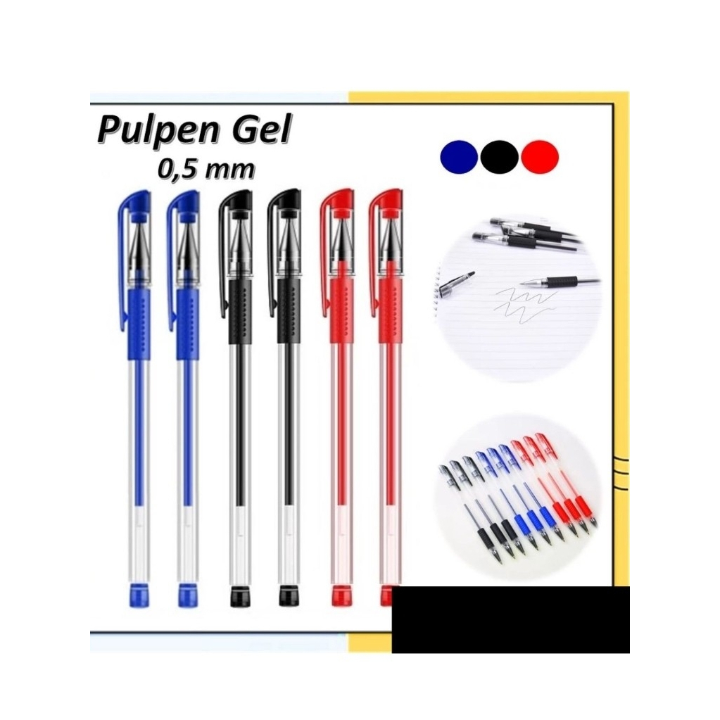 

[OA] Pena Gel 0.55mm Standard Pulpen tinta cair Alat Tulis Sekolah Kantor Pen Warna Warni Pena