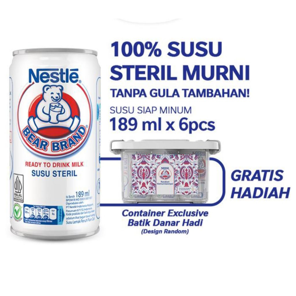 PROMO 6X  BEAR BRAND 189ML GRATIS CONTAINER