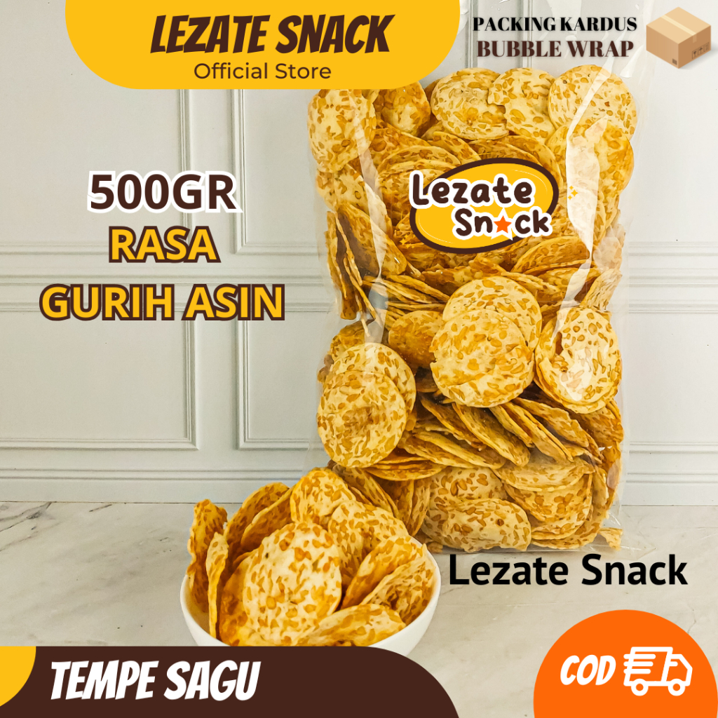 

Kripik Tempe Sagu 500gr Kiloan Murah Renyah Enak / Keripik Tempeh Sagu Oven Gurih Enak Lezate Snack SEDAP SNACK