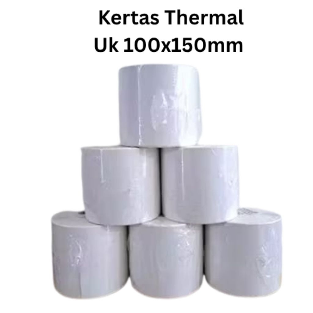 

Kertas Thermal Sticker Label Resi 100x150mm isi 500 per roll