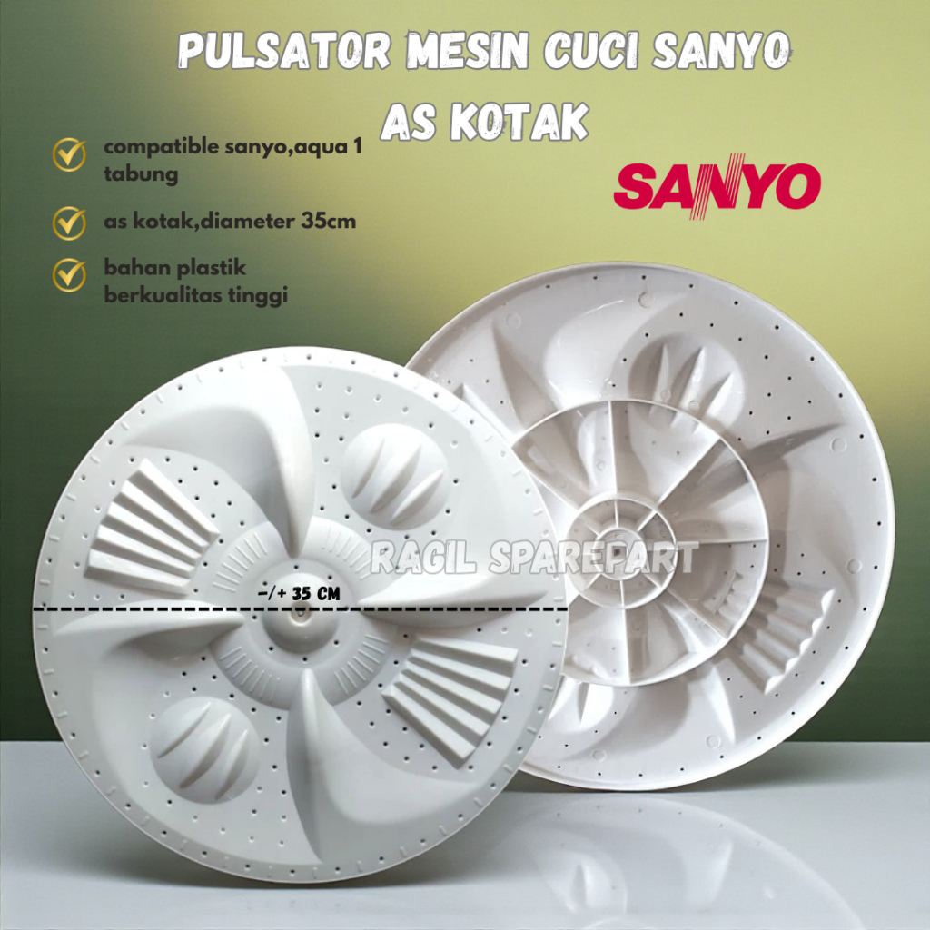 PULSATOR MESIN CUCI SANYO 1 TABUNG AS KOTAK DIAMETER 35 CM