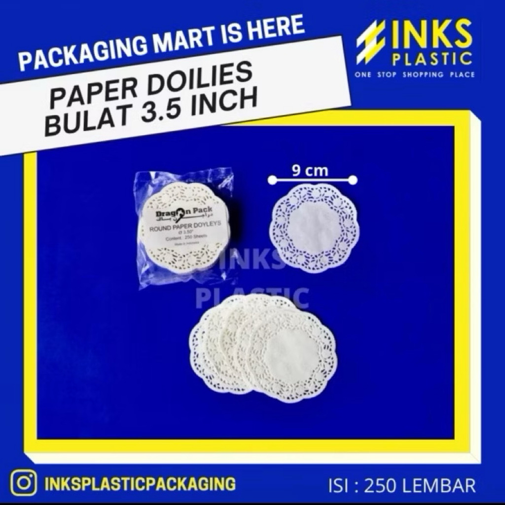 PAPER DOILIES BULAT 3,5 INCH KERTAS ALAS KUE PUTIH