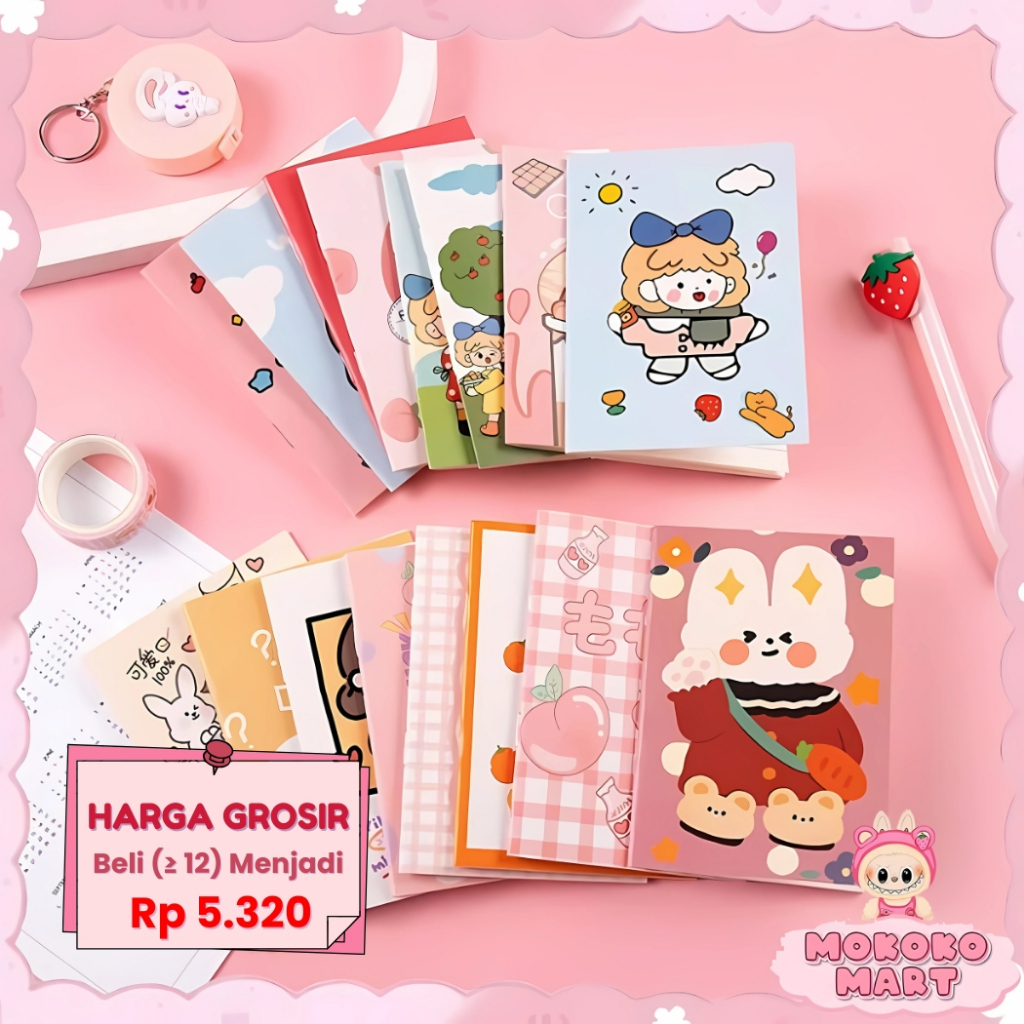 

MM Notebook A5 Buku Diary Aesthetic Buku Jurnal Buku Catatan Buku Note Stiker Buku Tulis LG-50