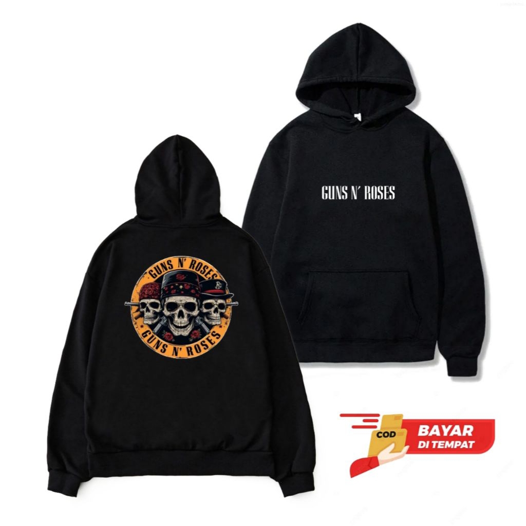 Hoodie GNR Metal sweater tudung cotton distro pria wanita