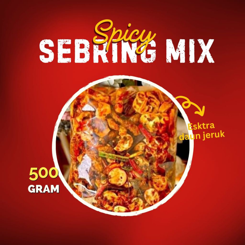 

kerupuk seblak kering campuran cemilan mix pedas extra daun jeruk 500g