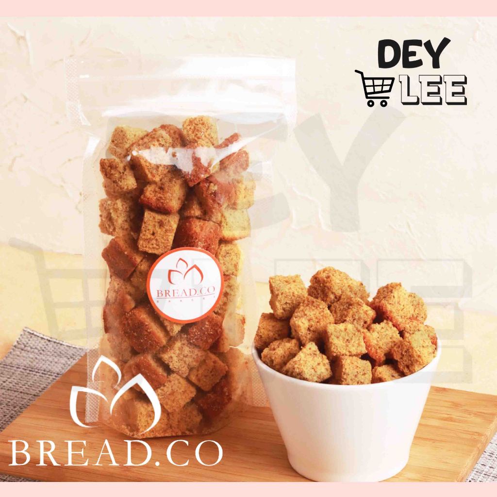 

BREADCO Croutons Bolu Pisang Kering 100gr Cemilan Halal Bandung