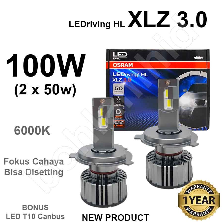 Lampu LED Mobil H4 Hi/Lo OSRAM XLZ 3.0 100Watt Bohlam Putih LED