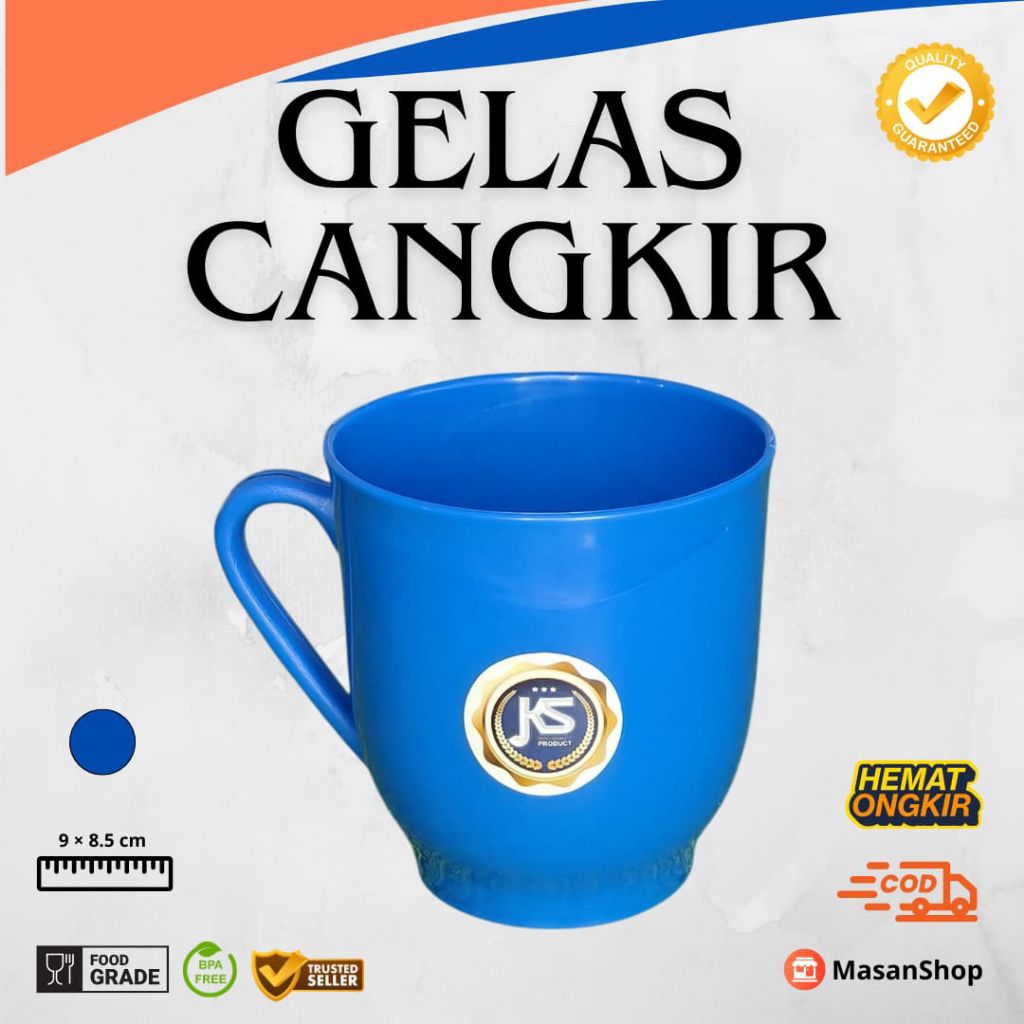 GELAS CANGKIR PLASTIK 6 PCS BPA FREE WARNA BIRU