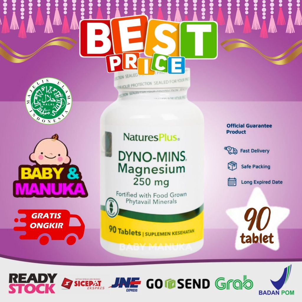 Natures Plus Dyno Mins Magnesium 250mg isi 90 Tablet - Dynomins
