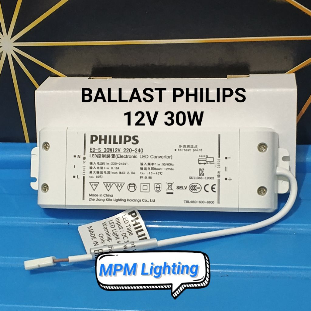 BALLAST PHILIPS 12V 30W Indoor/ Power Supply LED Driver 12V 30 WATT