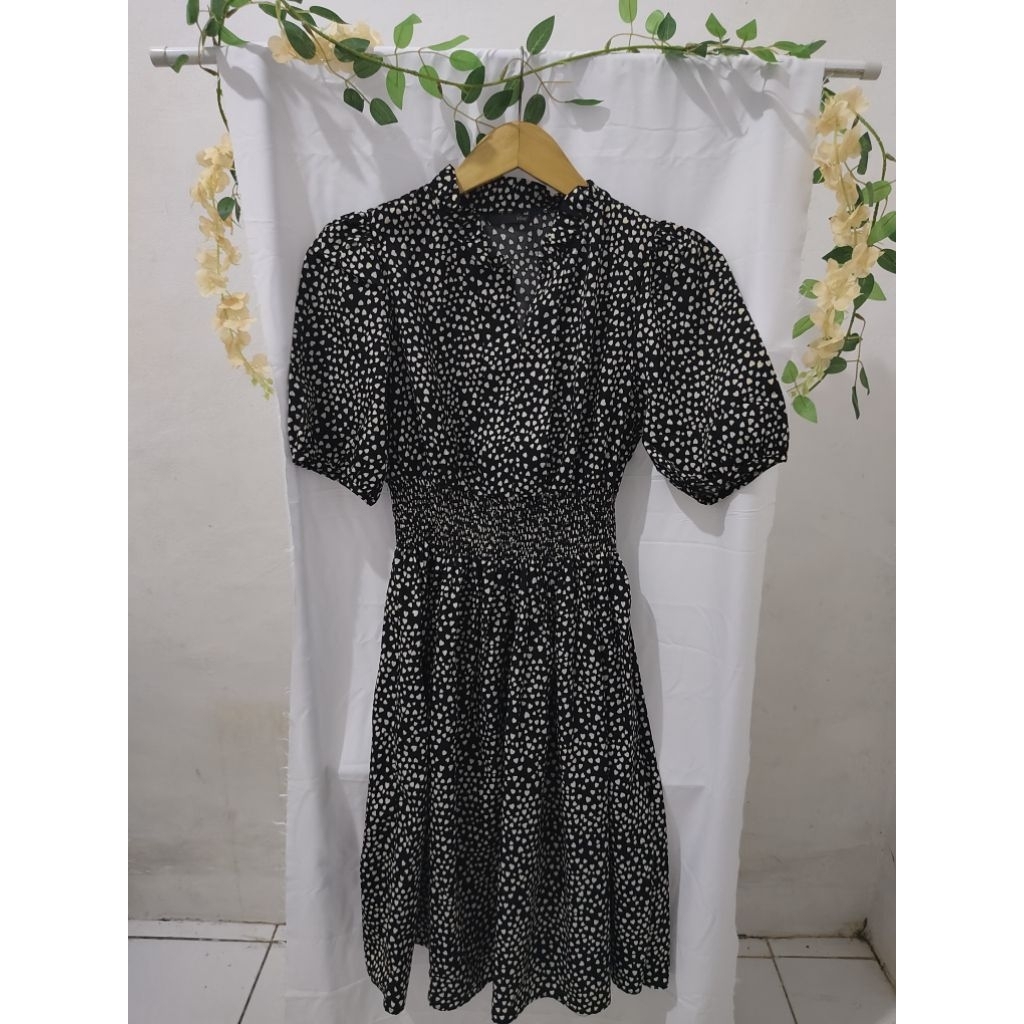 Dress Sifon Lengan Balon (Preloved)