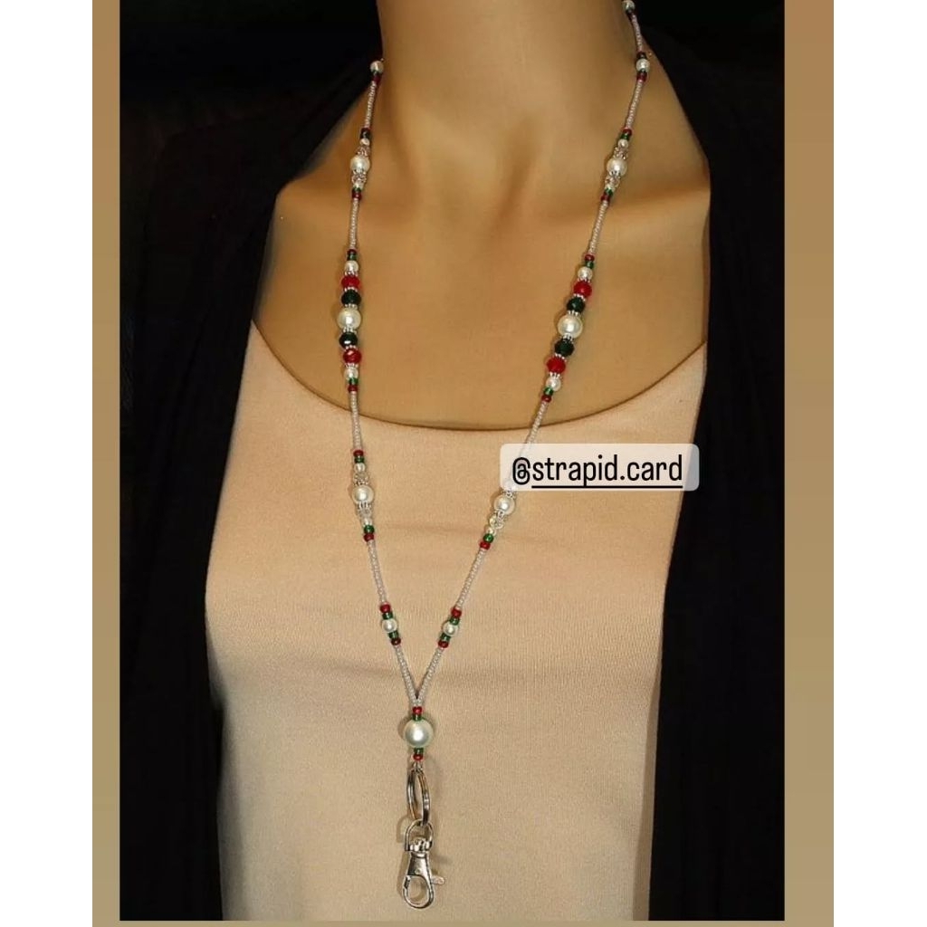 

STRAP ID CARD/GANTUNGAN NAMETAG MUTIARA/KALUNG NAMETAG UNIK/LANYARD NAMETAG