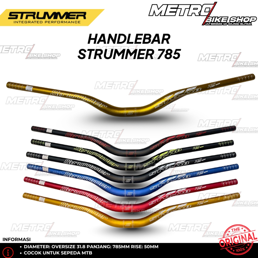Stang sepeda MTB Stir sepeda Strummer 785 Stang oversize rise 35mm panjang 785mm