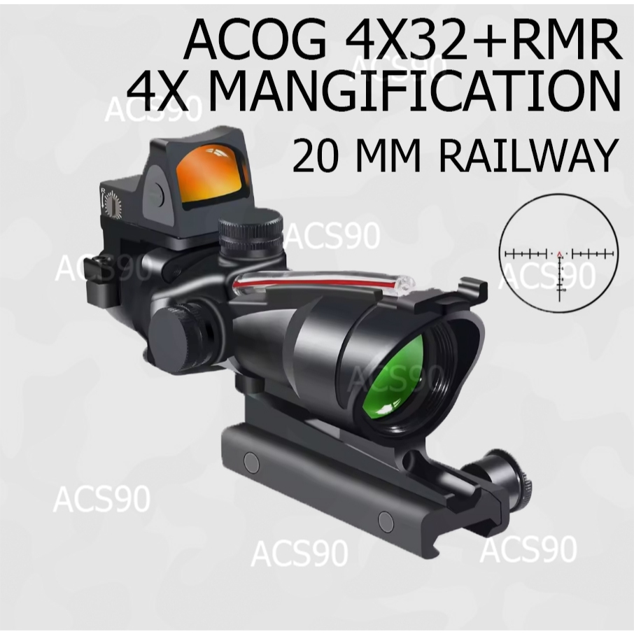TRIJICON ACOG 4x32 MAGNIFICATION SCOPE + RMR AEG GBB WGB