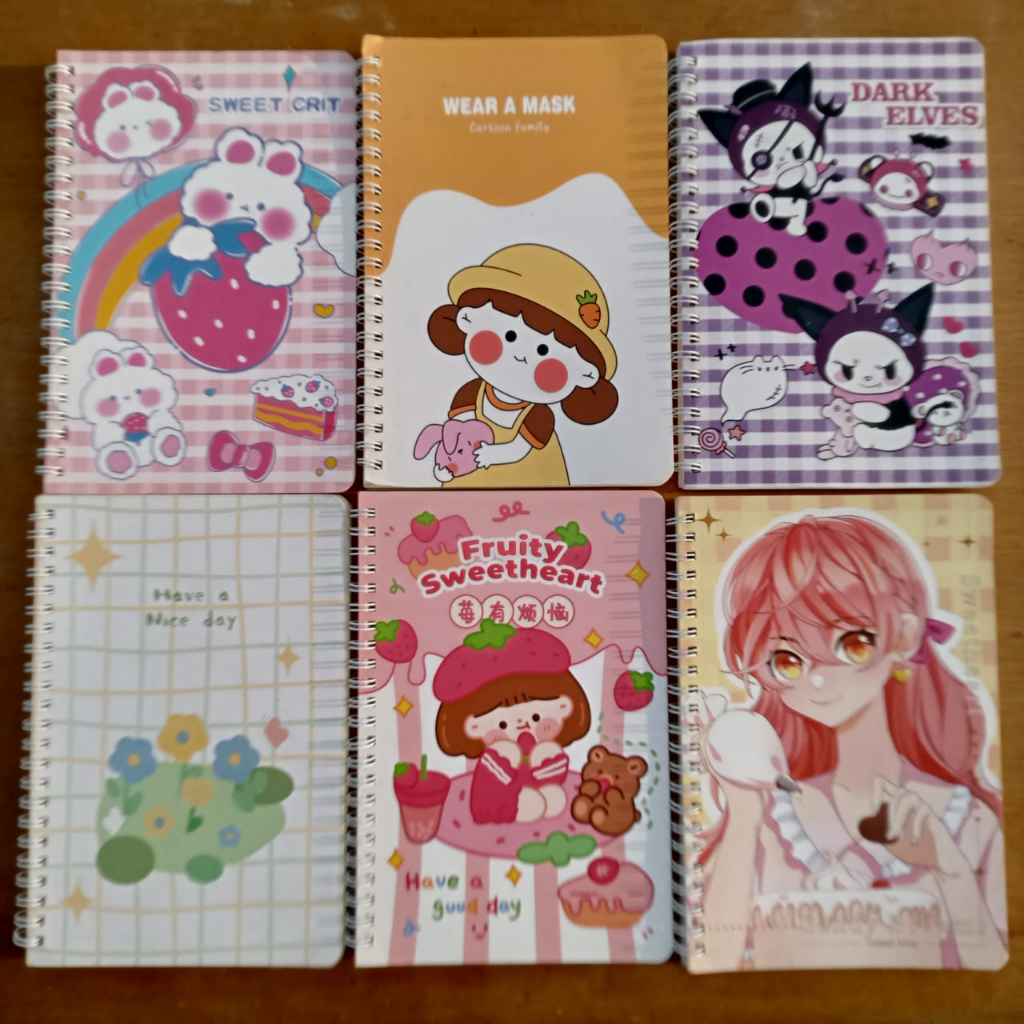 

(Cuci Gudang) Notebook A5 & Notebook A5 Spiral Buku Tulis Motif Random Lucu GH