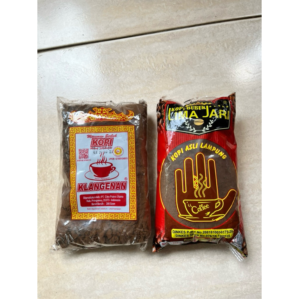 

Kopi Klangenan 200 gram dan Lima Jari 200 Gram