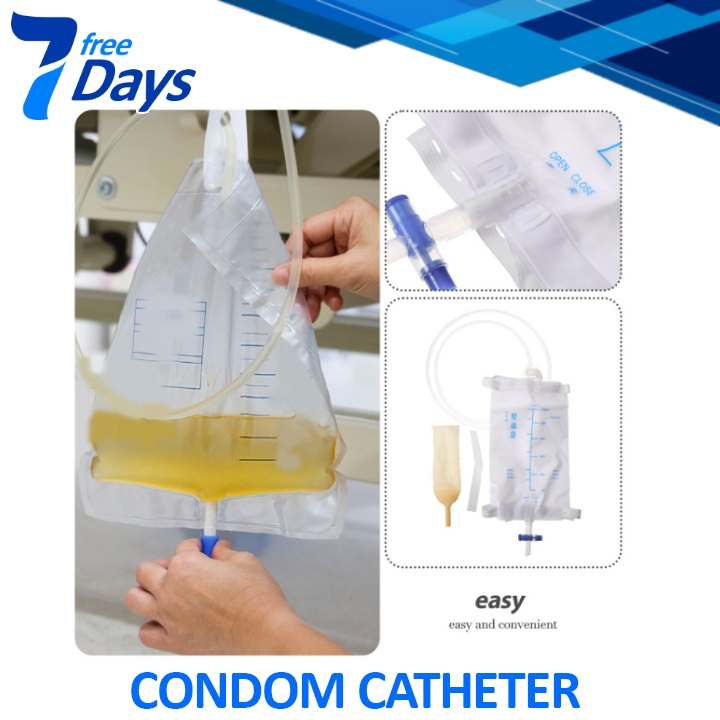 ROSENICE Kantong Urin Kateter Pria Catheter Urinal Bag 1L