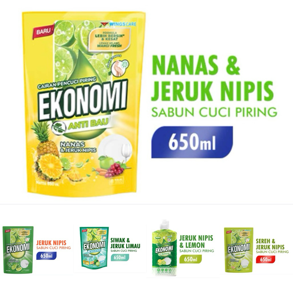 EKONOMI CAIR 650ml / 1 DUS ISI 12 / SABUN CUCI PIRING EKONOMI / PENCUCI PIRING LIQUID EKONOMI / 1 KA