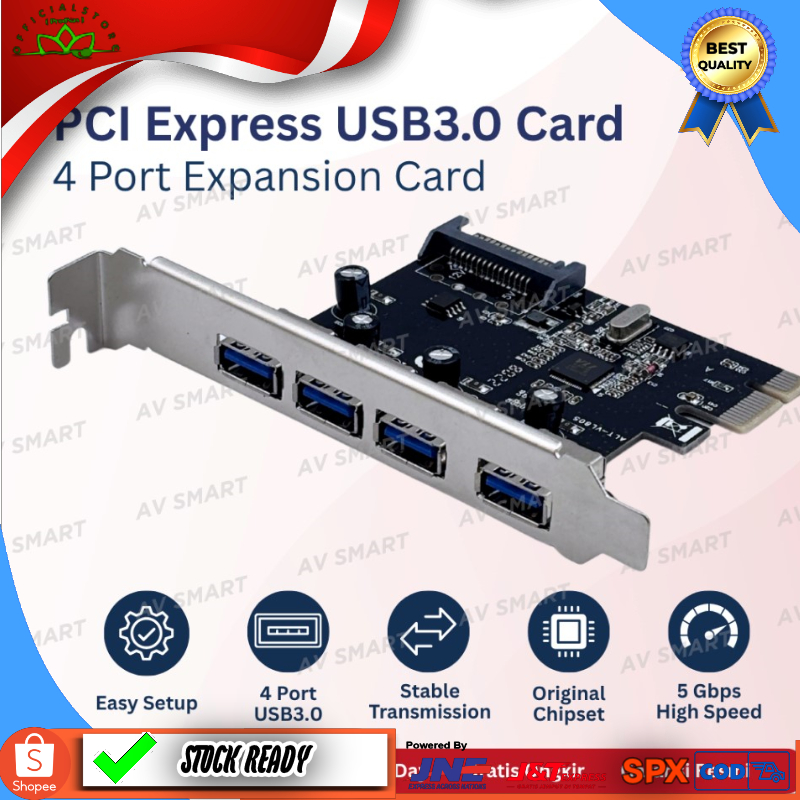 USB Card 3.0 4 port ||  USB Card 4 port PCIe For PC || PCIE TO USB 3.0 4 PORT