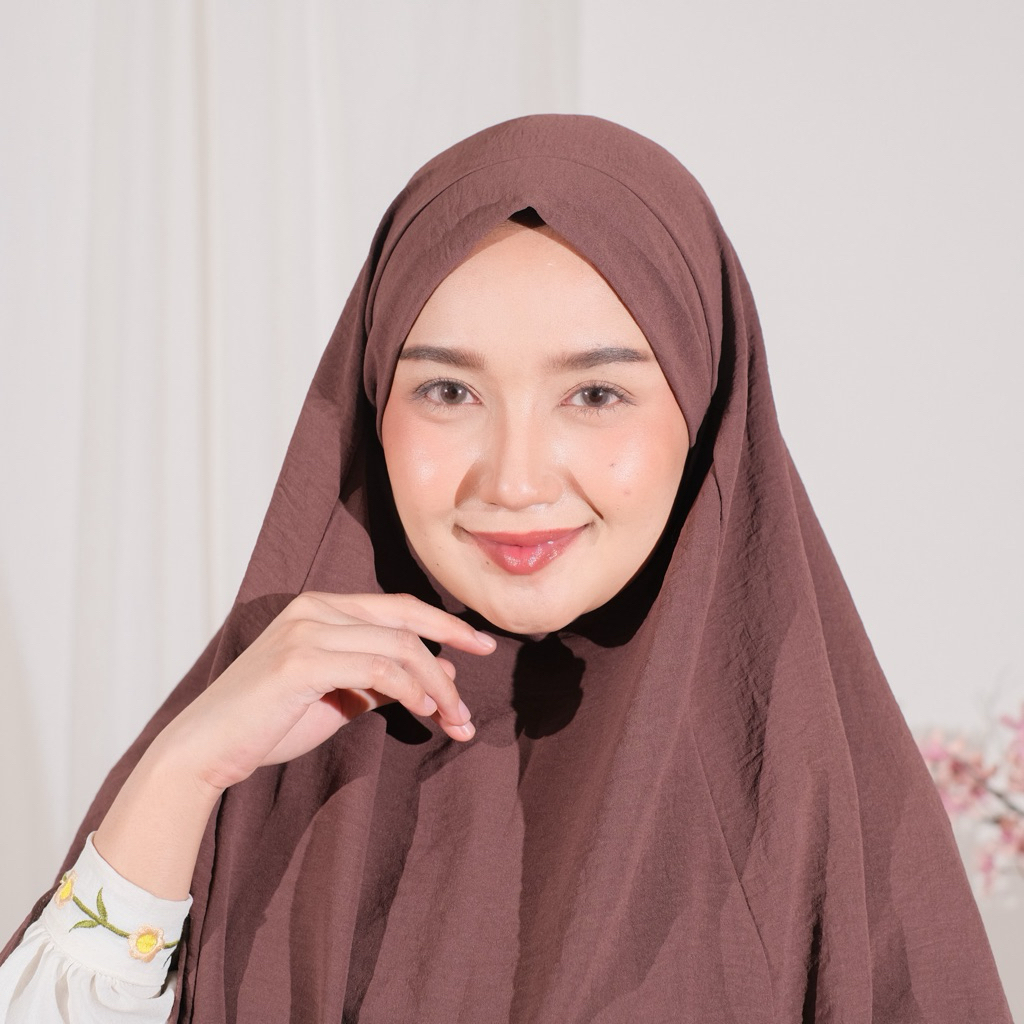 French Khimar Madina - French Khimar Crinkle Airflow Premium - Hijab Syari Crinkle Airflow - Hijab U