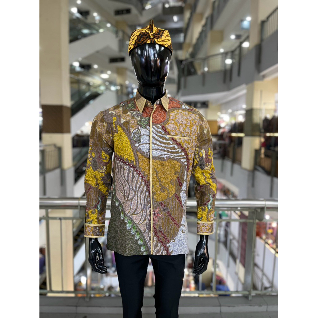 kemeja batik tulis laseman bahan katun lapisan trikot wafer