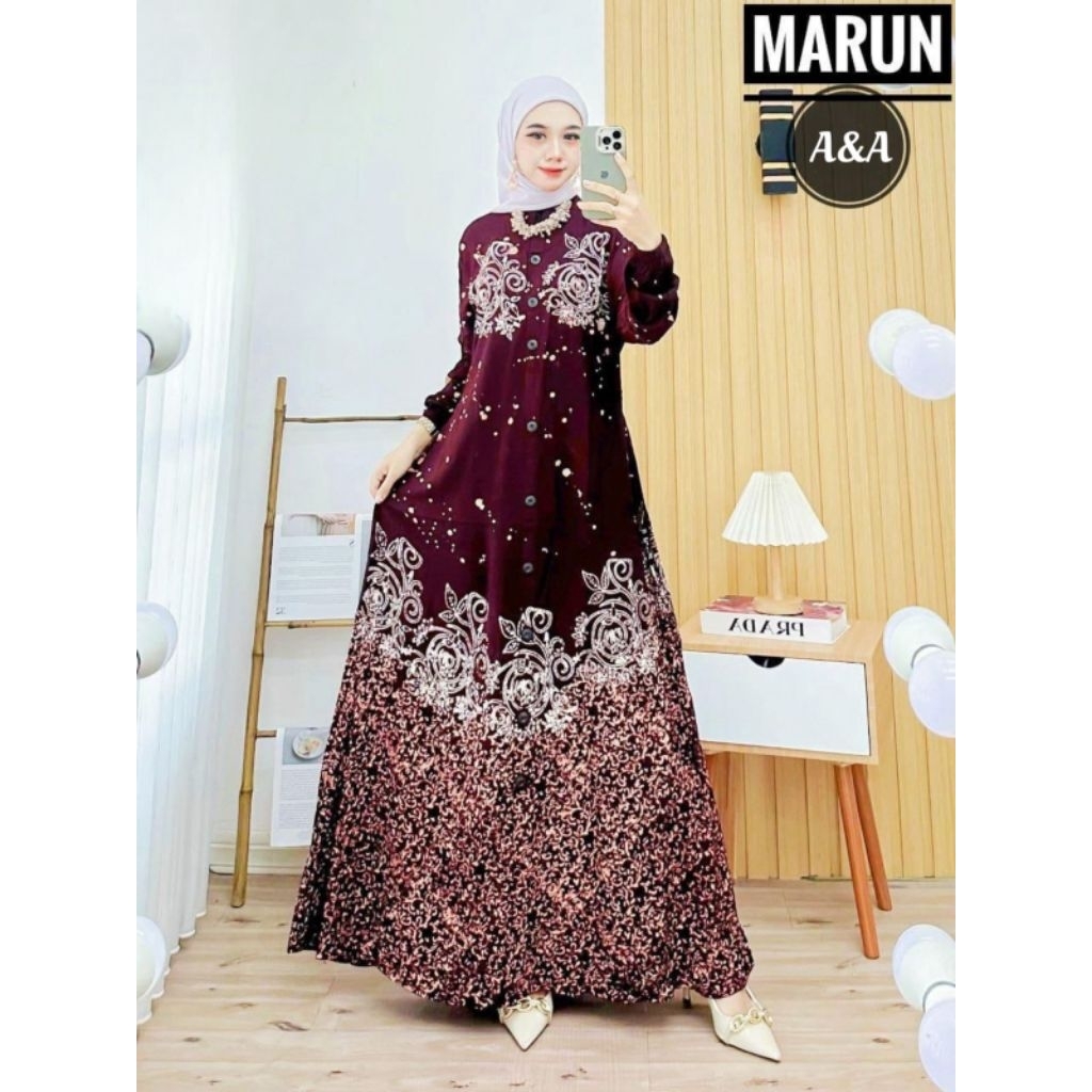 Gamis CAP Batik Rayon Semi Twill Premium Motif Cantik Muslim Wanita terbaru Jumbo Busui