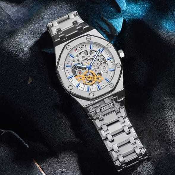 Jam Tangan Pr ia Stylish BELLEDA 9532 Otomatis Rantai Luxury Watch Original Anti Air 30M