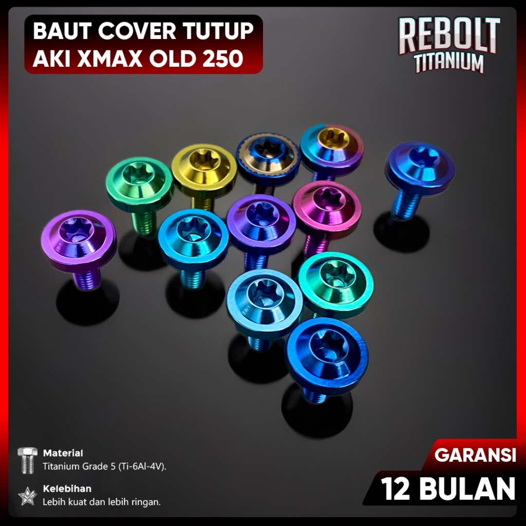 Baut Probolt Titanium Cover Aki Xmax Old Grade 5 REBOLT Titanium