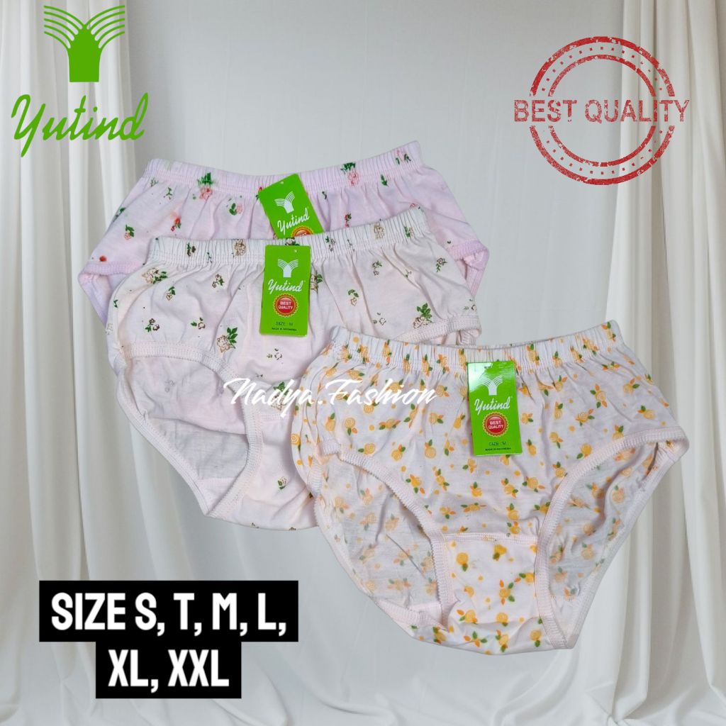 [isi 6 pcs] CD YUTIND sablon dan bordir celana dalam wanita bahan katun lembut adem termurah