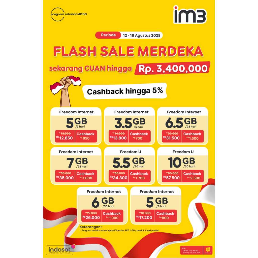VOUCER DATA INDOSAT FREEDOM PROMO TERMURAH