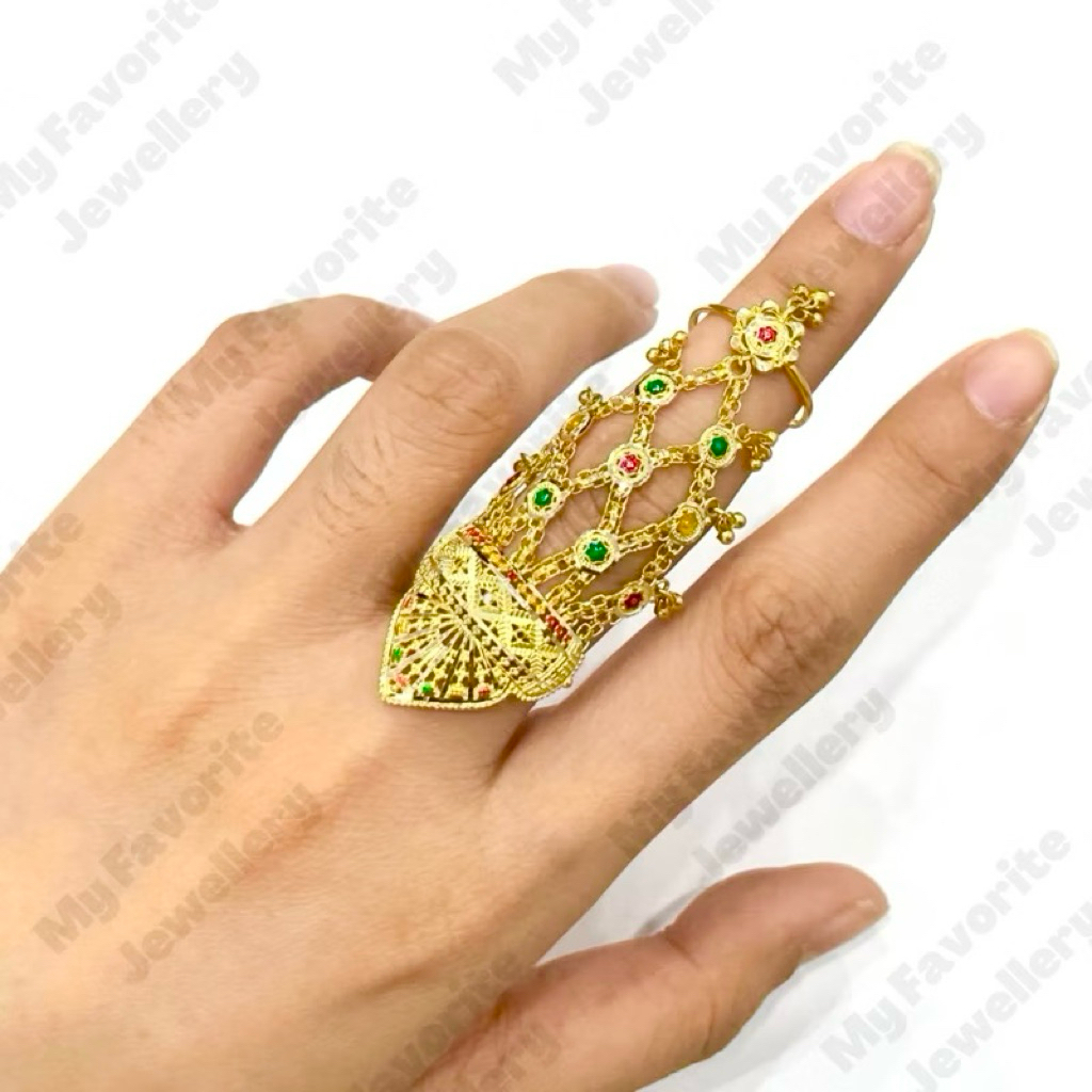 Cincin Adjustable Motif India TERBARU EMAS ASLI Kadar 700