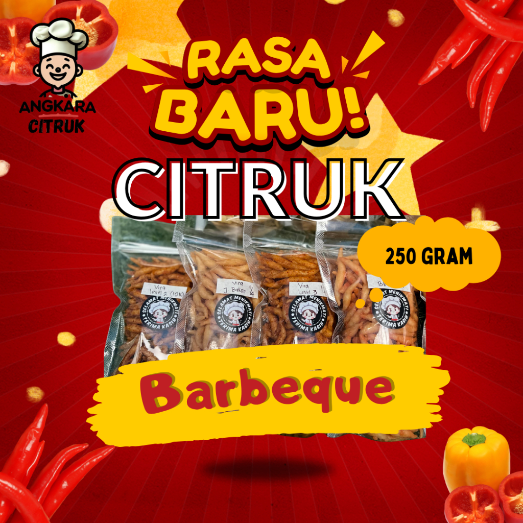 

Citruk pedas rasa barbeque 250 gram renyah gurih by angkara citruk