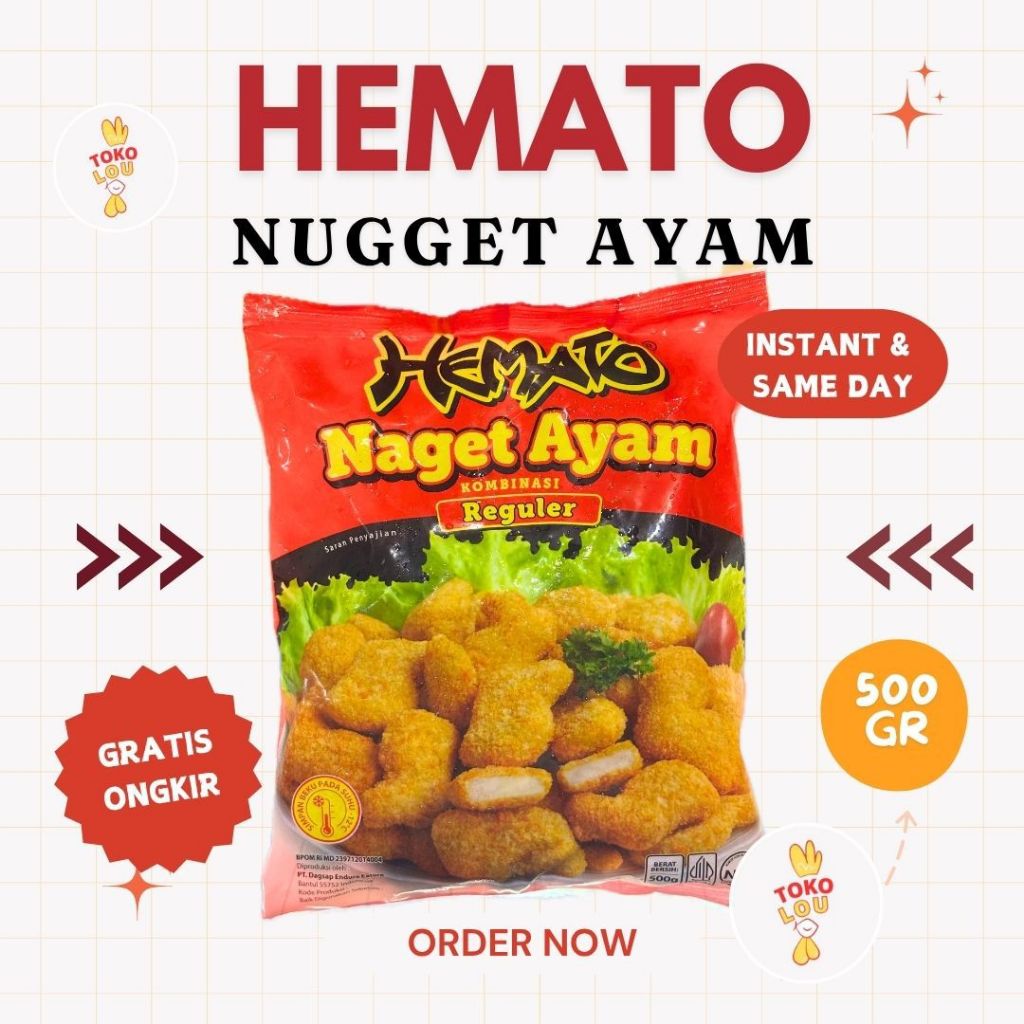

HEMATO CHICKEN NUGGET 500GR NAGET AYAM