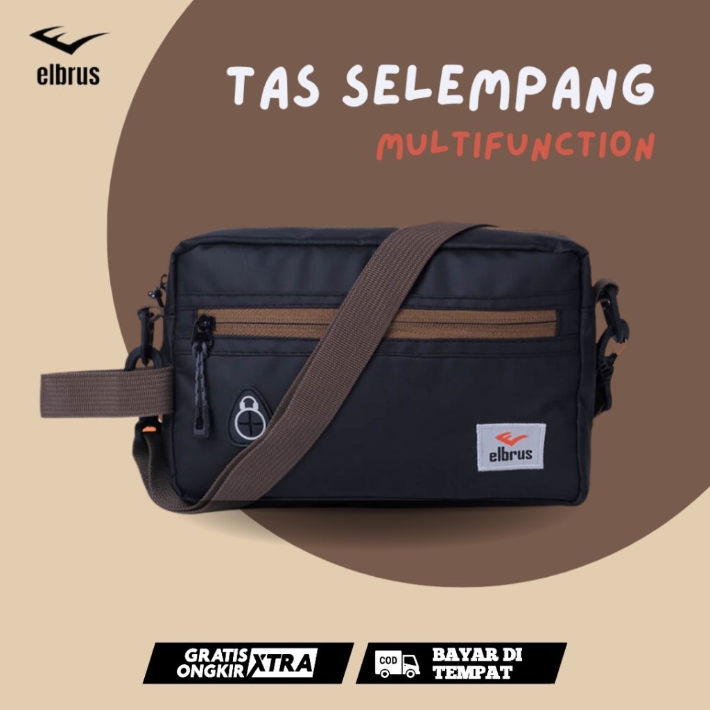 Tas Slempang Pria Kekinian | Sling Bag Cowok Abu Simpel Ringan Stylish | Tas Pria Kecil Muat HP Domp