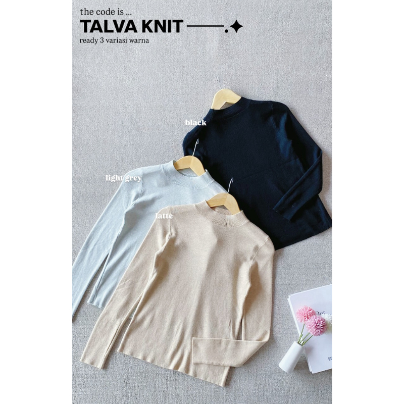 Aizora Kaos Knit Wanita Lengan Panjang Turtle Neck Polos / Talva Knit