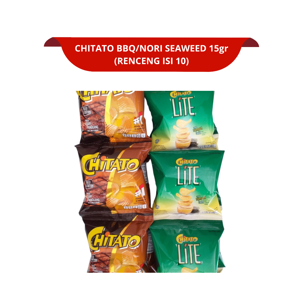 

[RENCENG ISI 10] CHITATO SNACK KENTANG SAPI PANGGANG NORI SEAWEED 15gr x 10