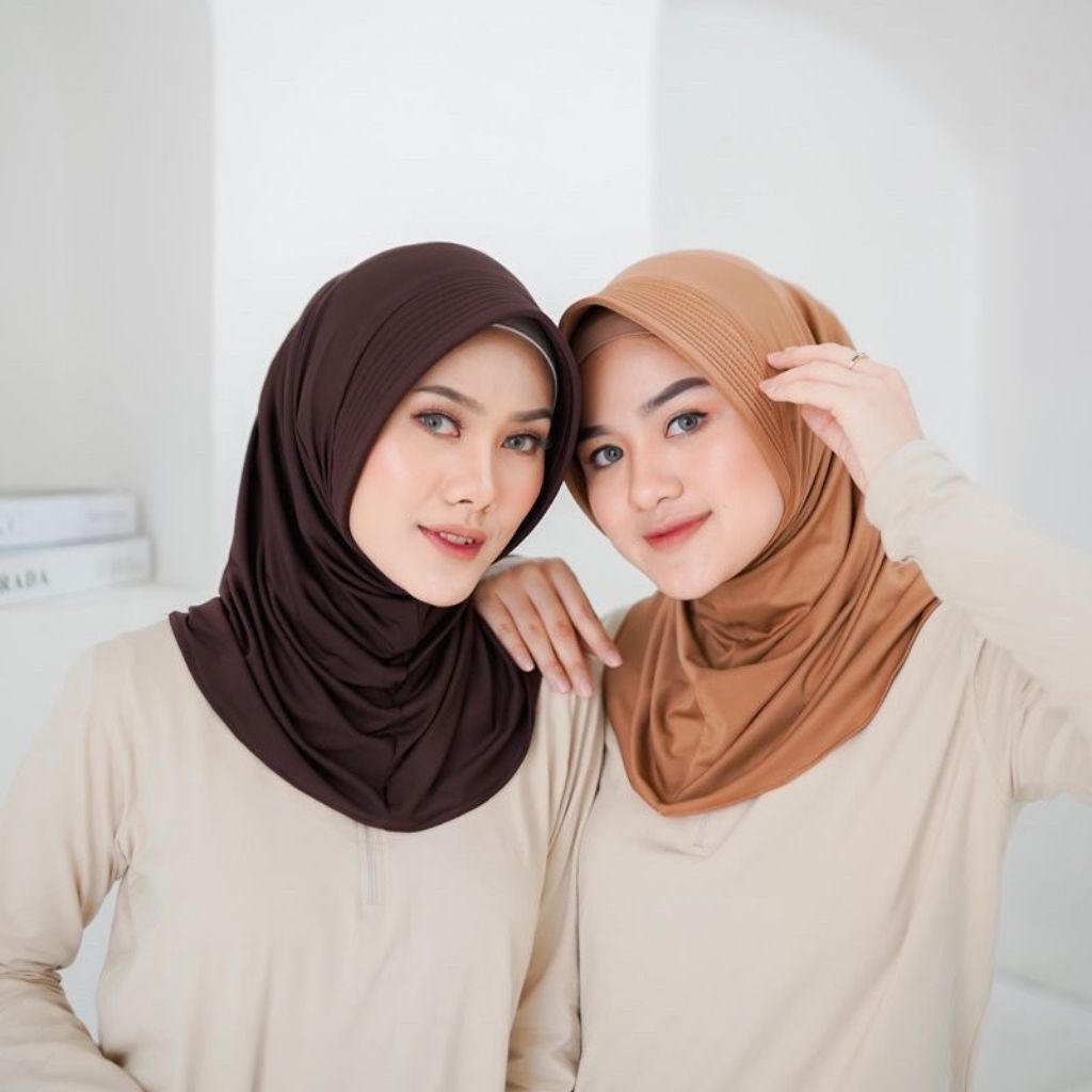 Hijab Sporty/Hijab instant /Hijab Sporty Olah Raga Spandek  Polos Premium pet besar