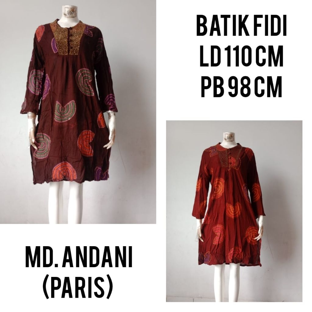 [ LD 110 CM] Tunik Payet Paris MD wanita dewasa/ atasan batik Payet PREMIUM