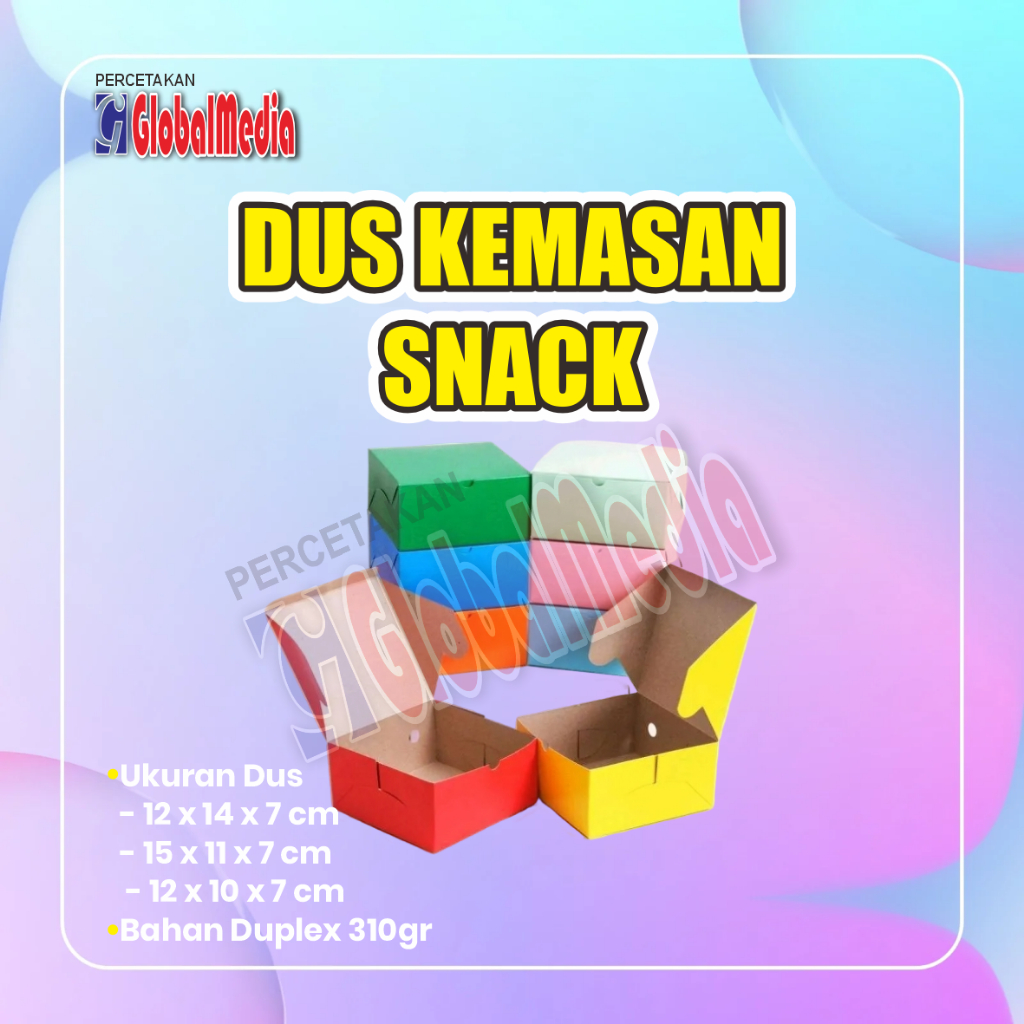 

Dus snack arisan/acara lainnya dus kue ukuran 12x14x5 , 15x11x7 , 12x10x7 snack box bahan duplex
