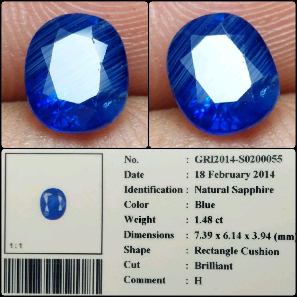 Natural Blue Sapphire Corundum Top Color Gems Batu Permata Safir Biru Asli Garansi