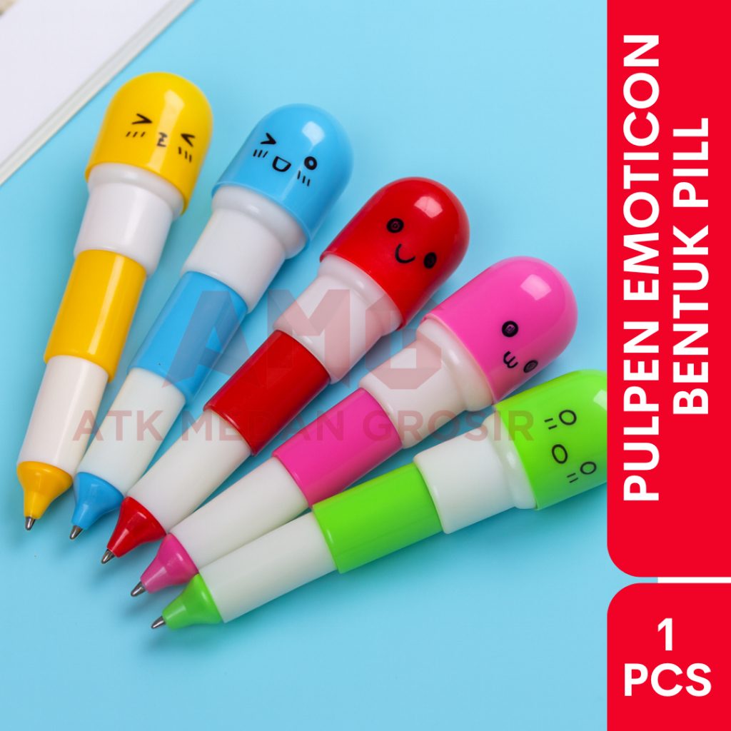 

PULPEN BENTUK KAPSUL EMOTICON VITAMIN | PULPEN UNIK FANCY PER PCS