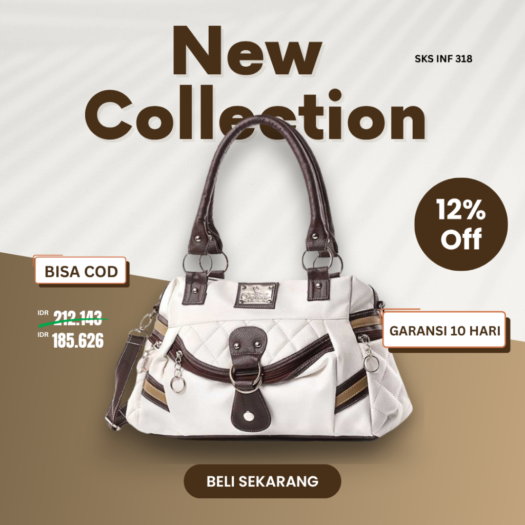 Tas Tangan Wanita Warna Putih Elegan Bahan Virotex Desain Quilted Trendy