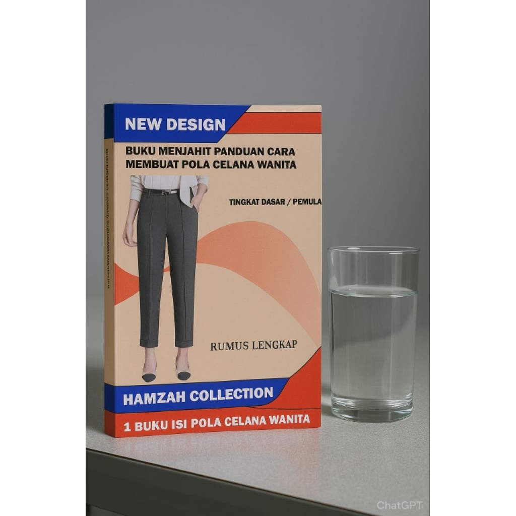 Buku penjahit panduan membuat pola celana wanita