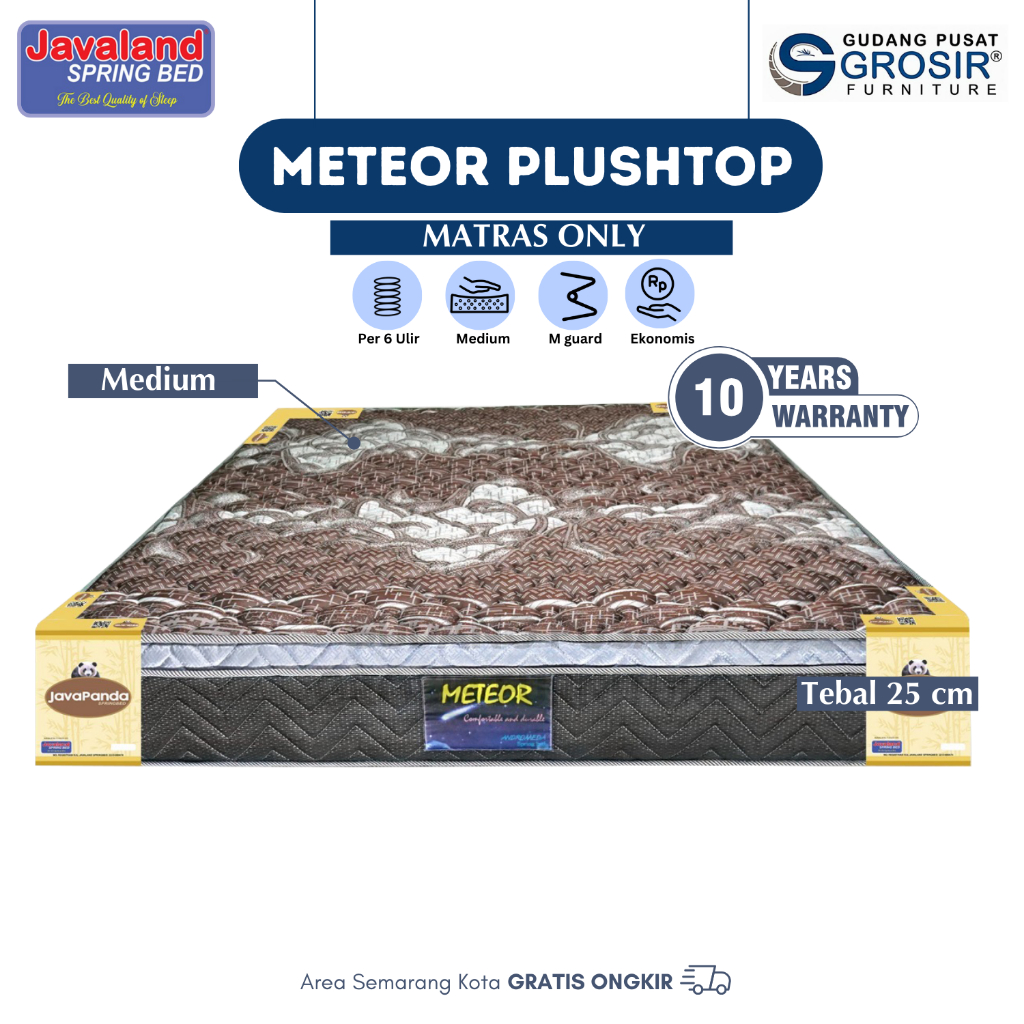 JAVALAND Springbed - Meteor Plushtop - Matras - Springbed Murah