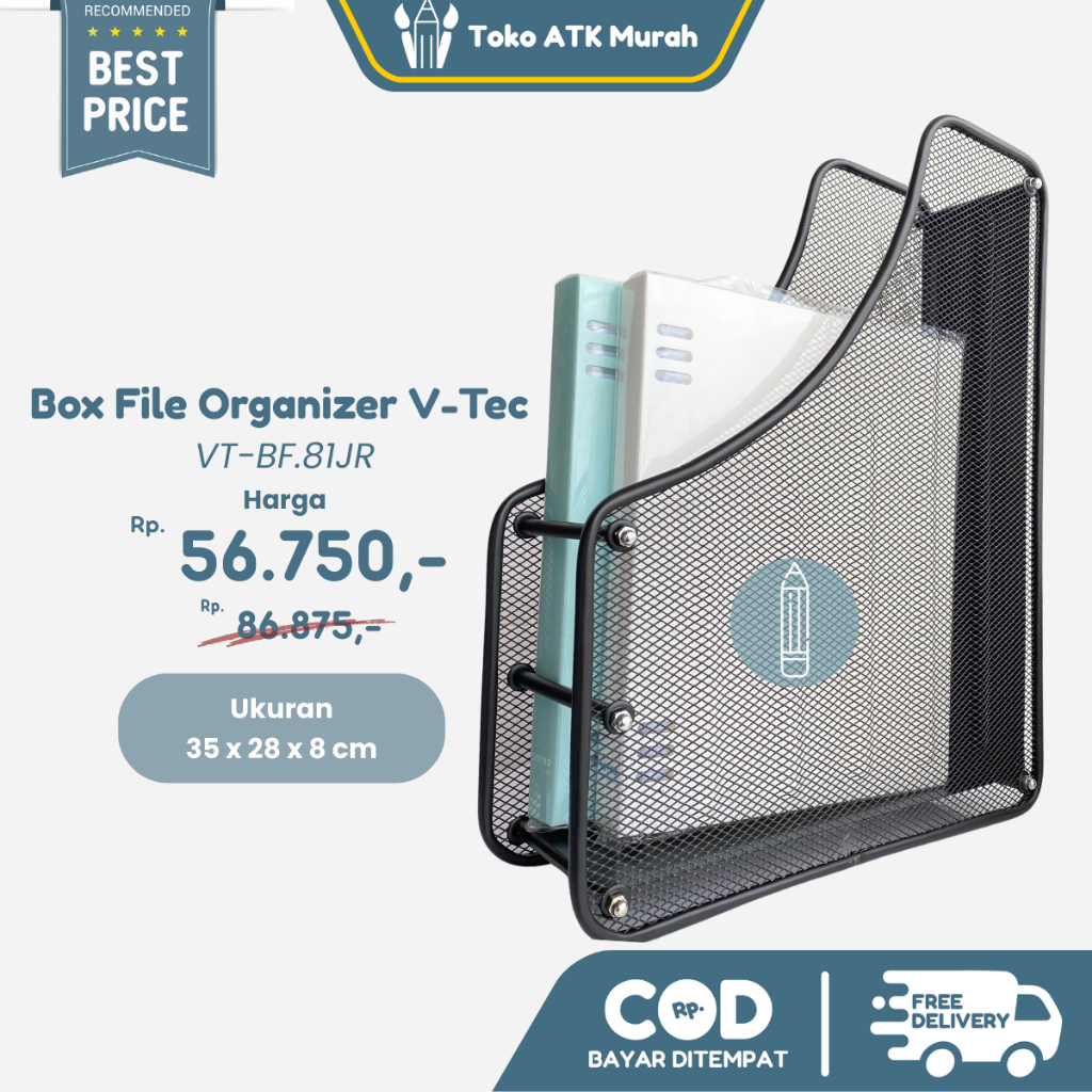 

Box File Jaring Besi V-Tec VT-BF.81JR - Organizer Dokumen Jaring Modern F4