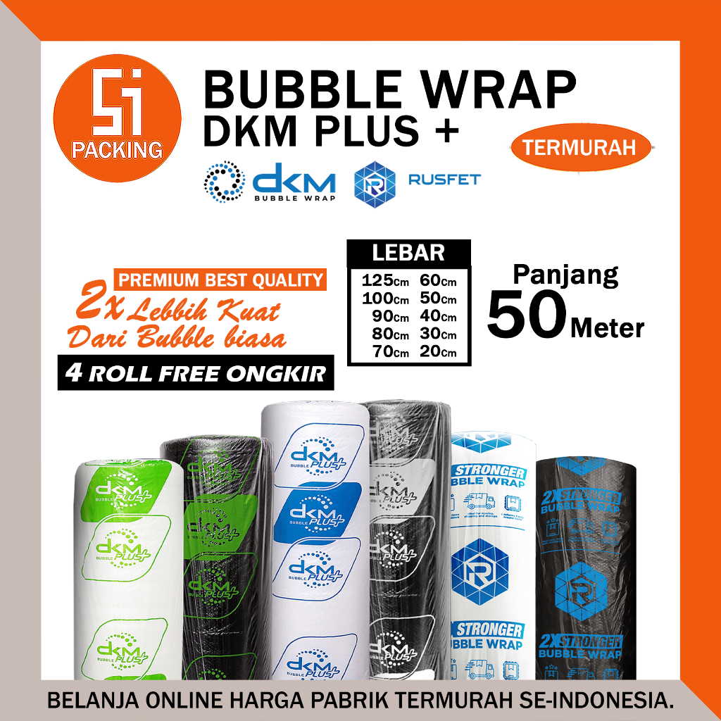 

Plastik Bubble Wrap 125cm X 50m Dkm Plus Bubblewrap 40cm 30cm x 50m Roll