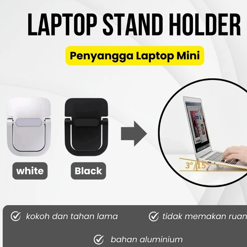 NTF Stand Laptop Aluminium / Laptop Stand Holder Tablet Penyangga Portable Mini Aluminum  / Penyangg