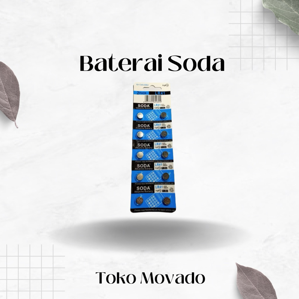 Baterai Soda LR41/LR44 (per lembar)