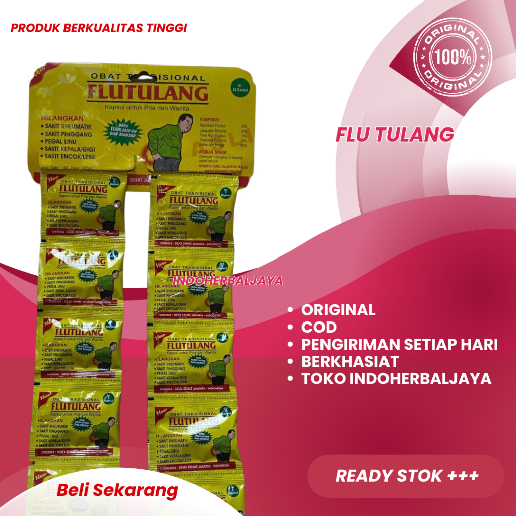 

Flutulang Kapsul Reumatik Pegal Linu Asli