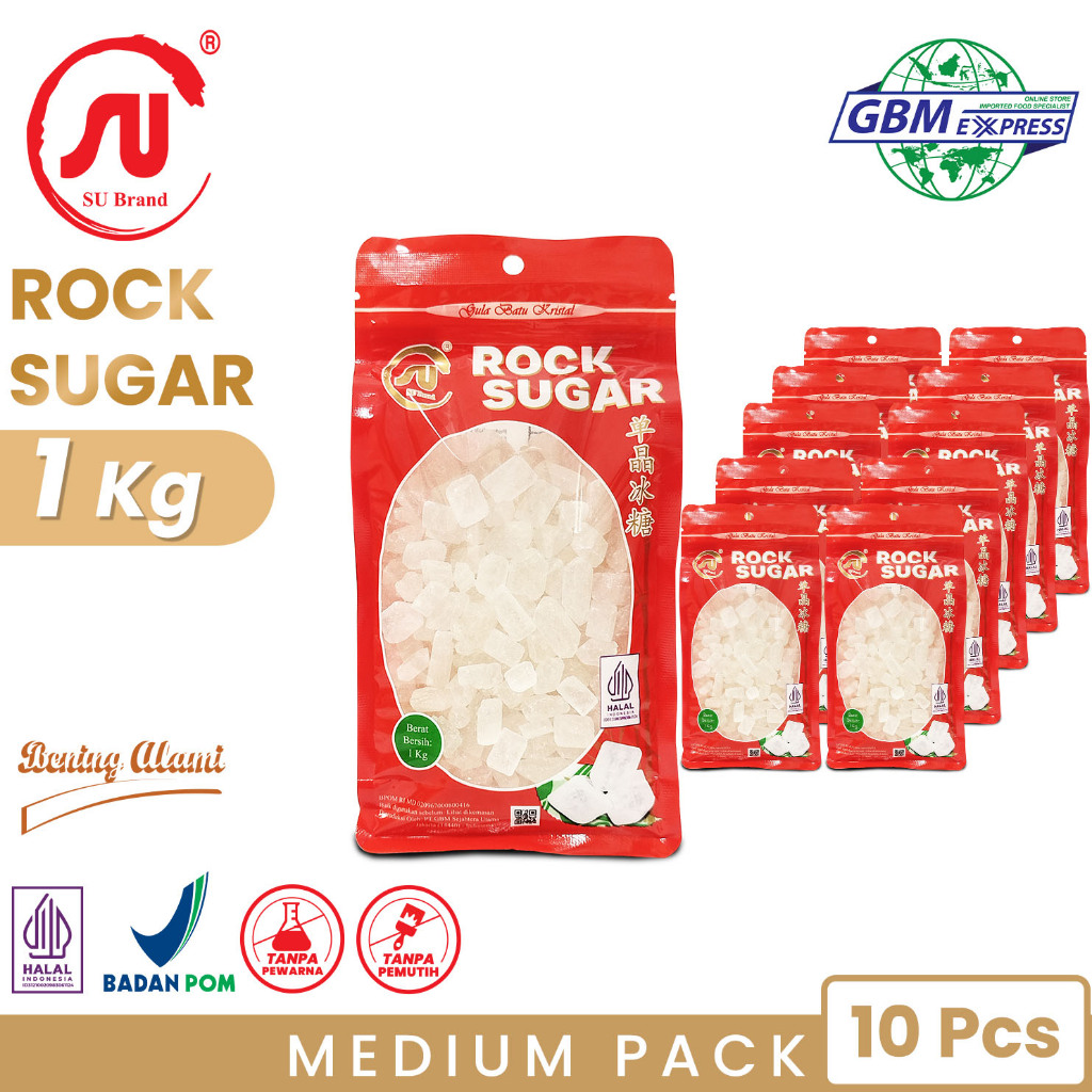 

SU Brand Gula Batu Kristal L 1 Kg - Medium Pack x 10 Pcs